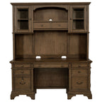 Hartshill 66-inch 5-drawer Credenza with Hutch Burnished Oak