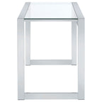 Hartford 47-inch Glass Top Writing Desk Chrome
