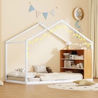 Bed House Frame With Shelves And Lights