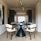 Bentwood Swivel Dining Chairs (Set of 2) - White / Walnut
