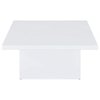 Devar Square Engineered Wood Coffee Table White High Gloss