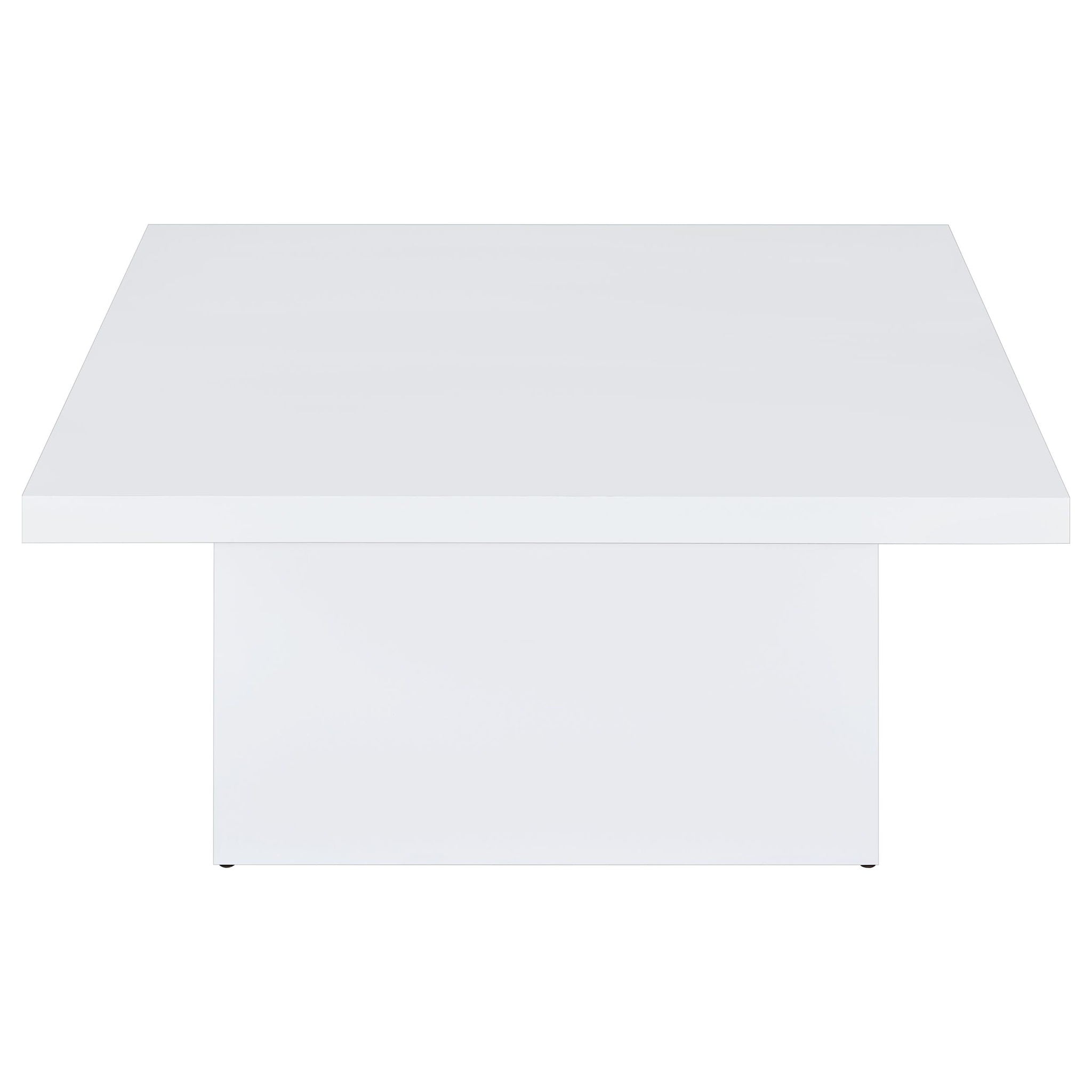 Devar Square Engineered Wood Coffee Table White High Gloss