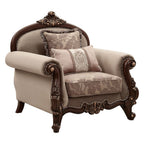 Mehadi - Chair With 2 Pillows - Velvet & Walnut