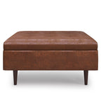 Shay - Large Square Coffee Table Storage Ottoman Mid-Century Style