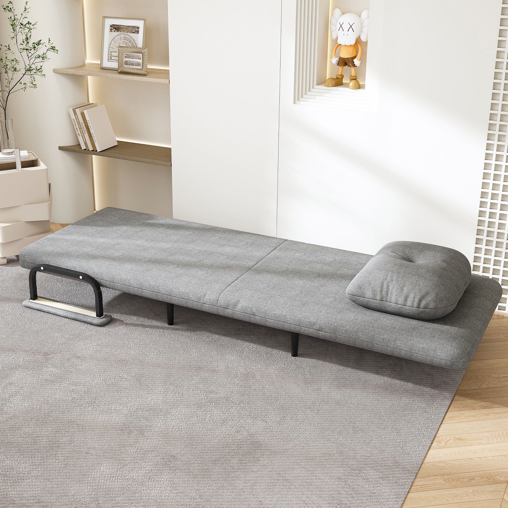 3 In 1 Convertible Folding Sofa Bed With Adjustable Backrest And Pillow