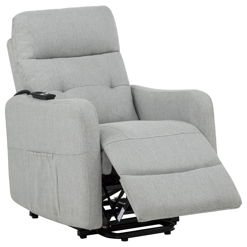 Dayes Upholstered Power Lift Recliner Chair Light Grey