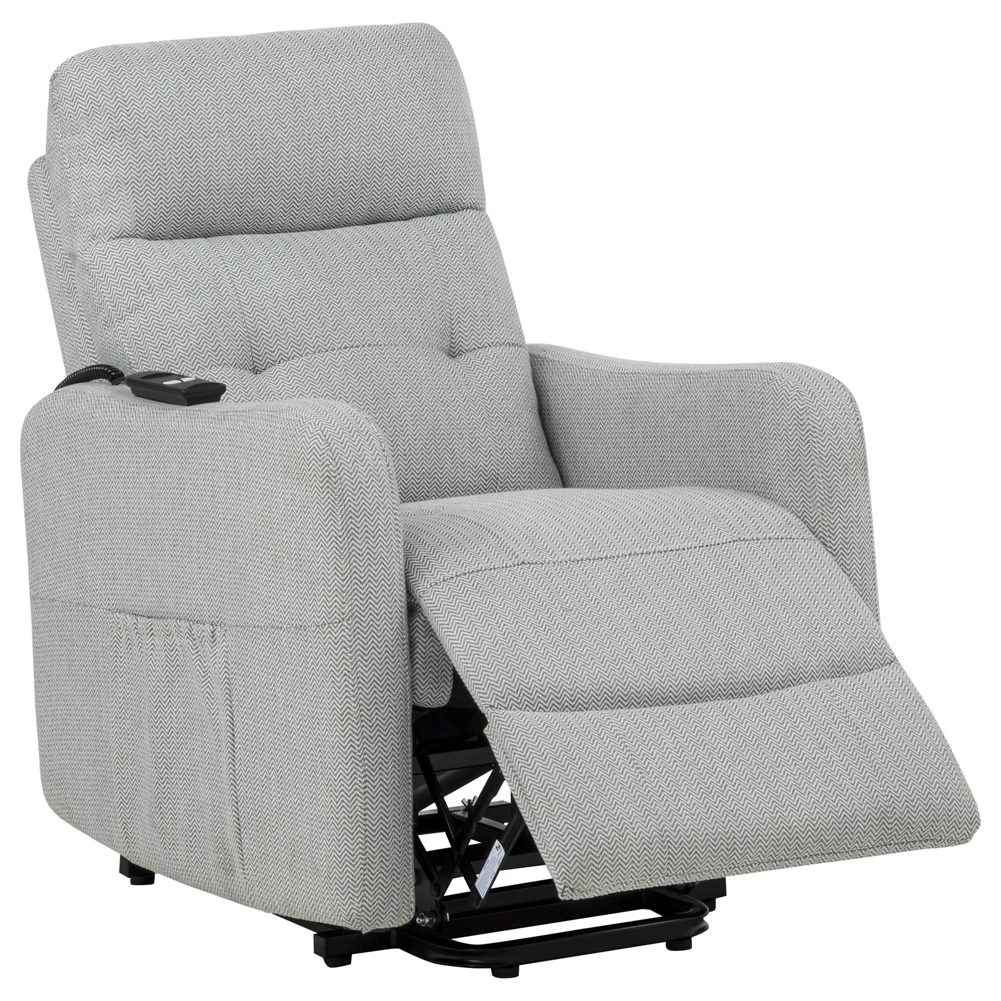 Dayes Upholstered Power Lift Recliner Chair Light Grey