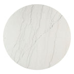 Edwyn - Round Dining Table - White Natural Marble Top & Espresso