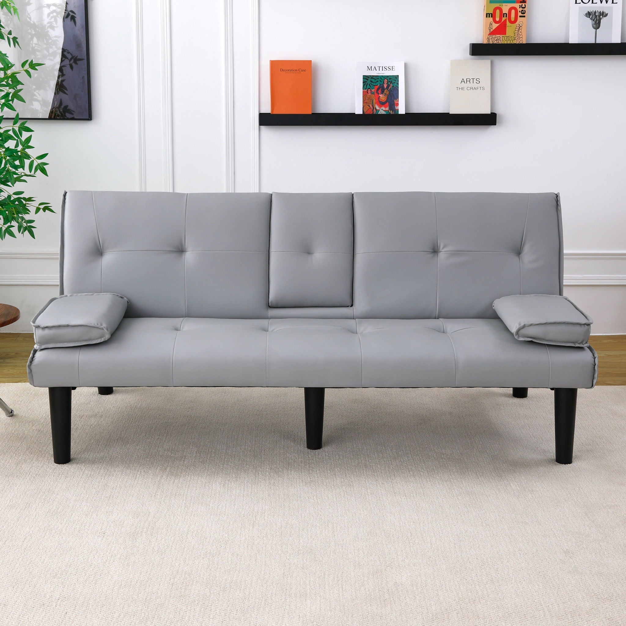 Sofa Bed With Foldable Design And Cup Holder