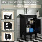 Bathroom Vanity With Sink, Storage Cabinet With Door, Drop In Sink, Compact Freestanding Design