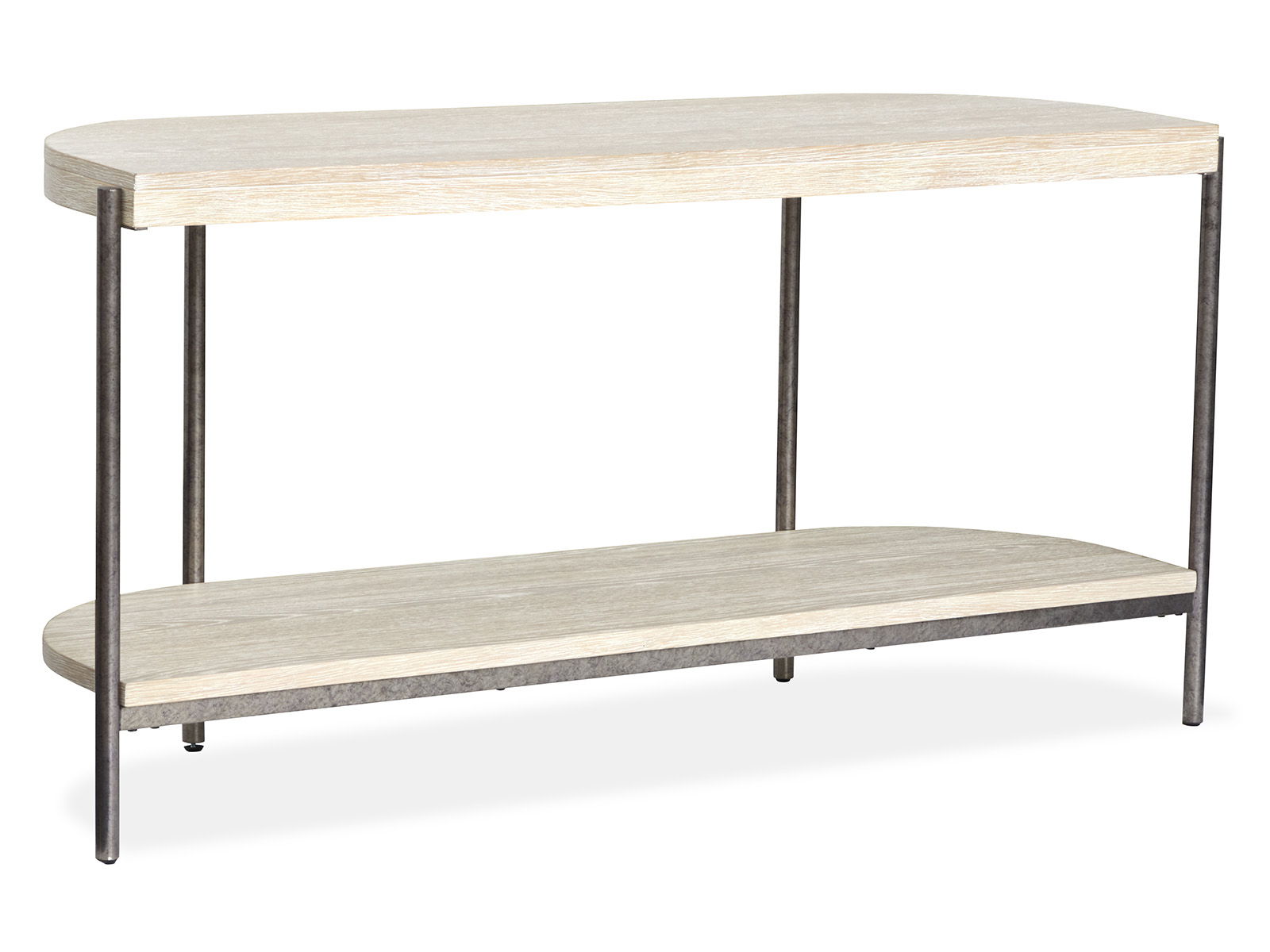 Jennings - Demilune Sofa Table - Edgecomb Gray And Weathered Antique Nickel