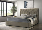 Delsea Upholstered Eastern King Platform Bed Light Brown