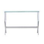 Saide Rectangular Glass Top Entryway Console Table Chrome