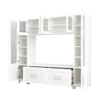 Wall Unit Modern Entertainment Center With Glass Doors
