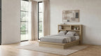 Hendricks Queen Bookcase Headboard Platform Bed Light Oak