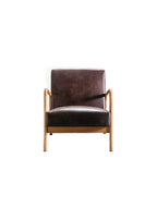 Open Framed Armchair With Cushioning Brown - Dark Brown