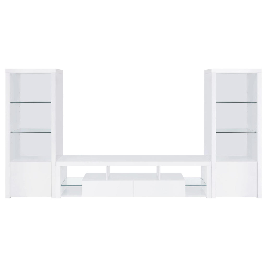 Jude 3-piece 71-inch TV Entertainment Center White High Gloss