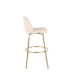 Toriano - Contemporary Fixed Height Barstool With Swivel And Round Footrest (Set of 2)