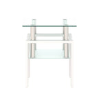 Modern Tempered Glass Tea Table, End Square Table For Living Room