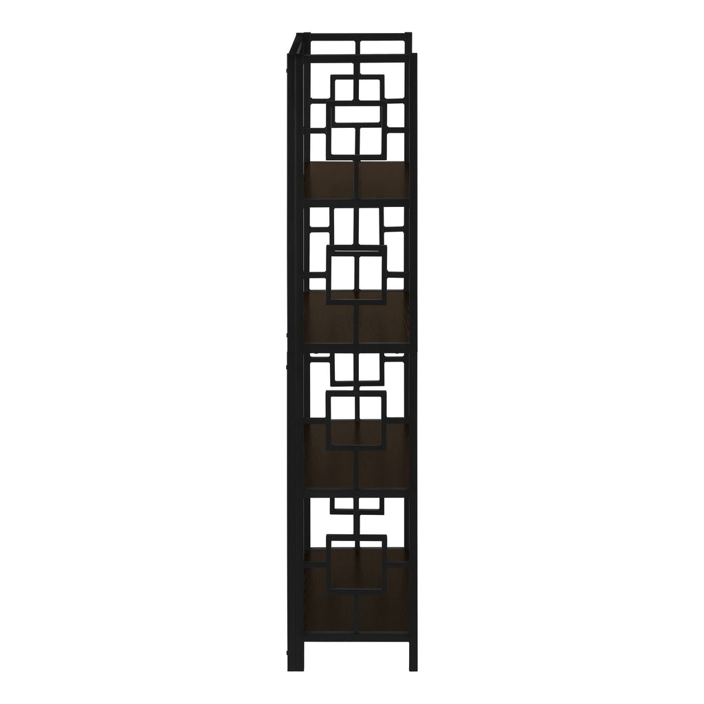 Bookshelf, Bookcase, Etagere, 4 Tier, For Office, Contemporary & Modern - Espresso