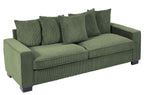 Luxe Sofa With 5 Matching Toss Pillows, Sleek Design, Spacious And Comfortable 3 Seater Couch