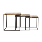 Belcourt 3-piece Square Nesting Tables Natural and Black