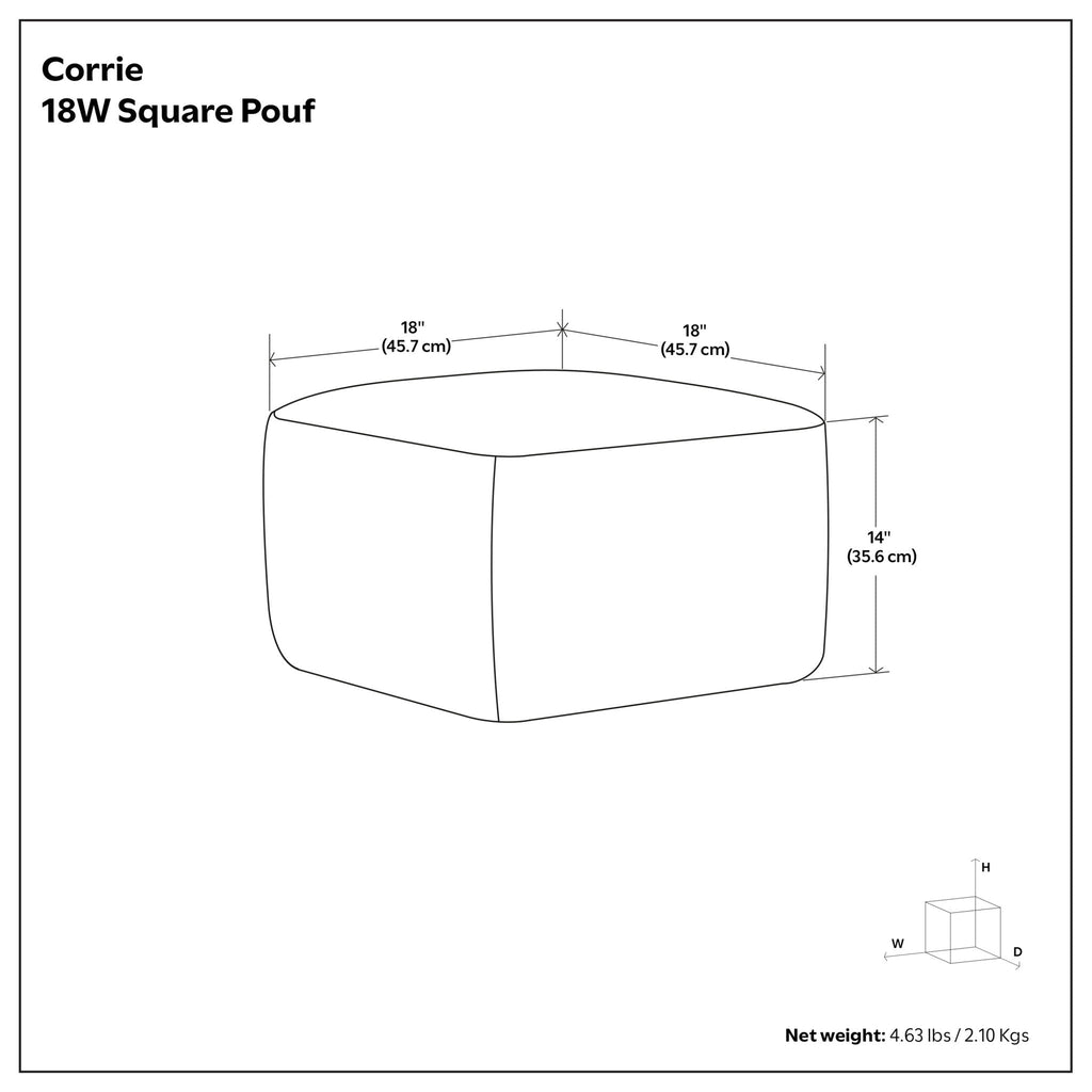Corrie - Square Outdoor / Indoor Pouf - Navy / White