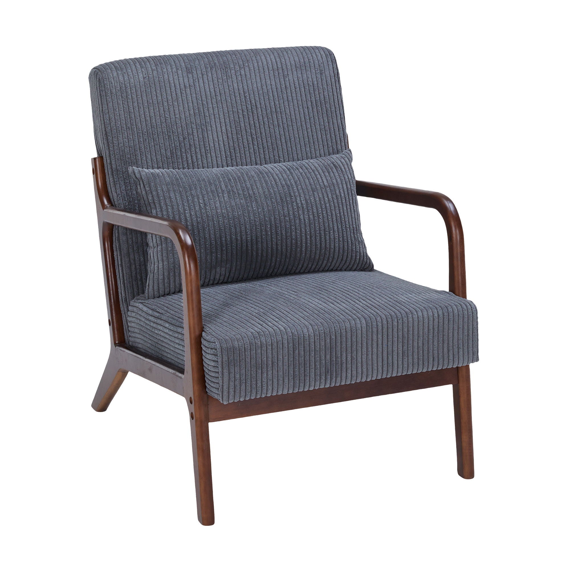 Accent Chair With Pillow And Wood Frame