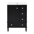 Bathroom Vanity With Integrated Basin, Soft Close Drawers, Door Mounted Double Layer Shelf