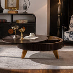 Round Retro Coffee With Solid Wood Legs