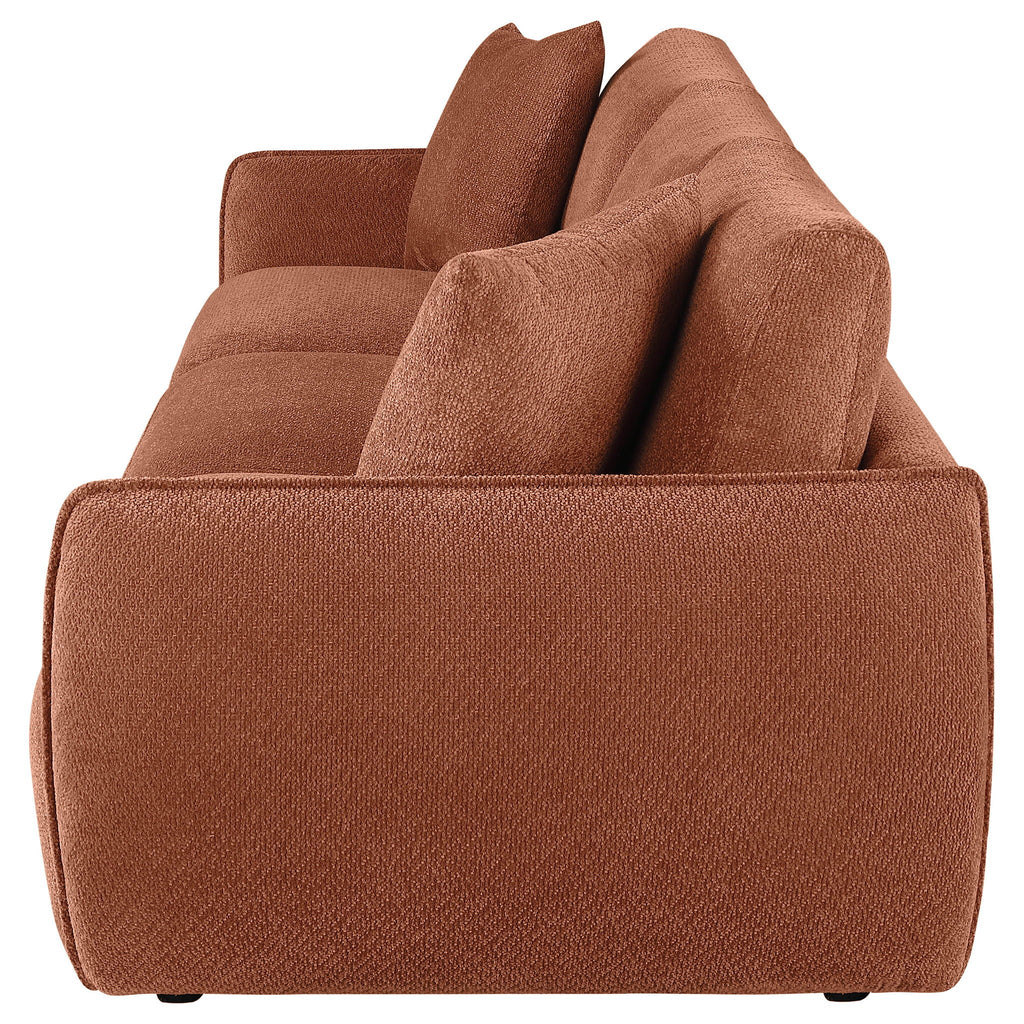 Elysia Chenille Upholstered Modular Lounge Sofa Coral