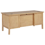 Vermes 66-inch 7-drawer Computer Desk with Power Outlet Light Ash