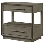 Durango 2-drawer Nightstand Bedside Table Taupe Oak