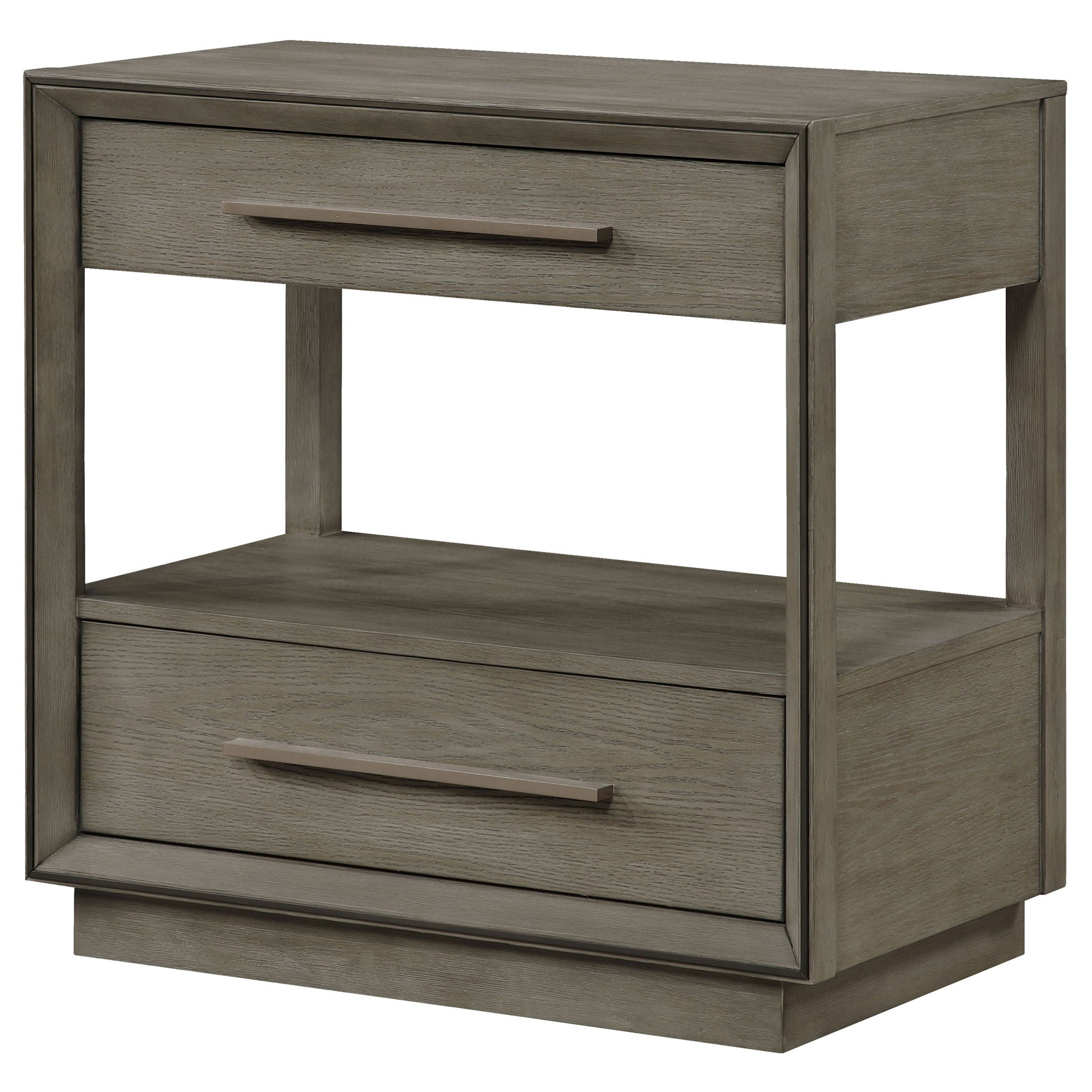 Durango 2-drawer Nightstand Bedside Table Taupe Oak