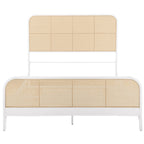 Lanewood Open Cane Webbing Metal Queen Bed White