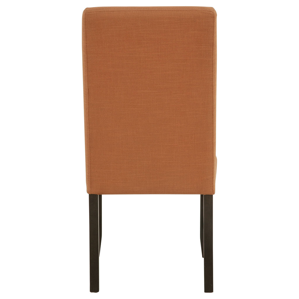Berning Fabric Upholstered Parson Side Chair Salmon Orange (Set of 2)