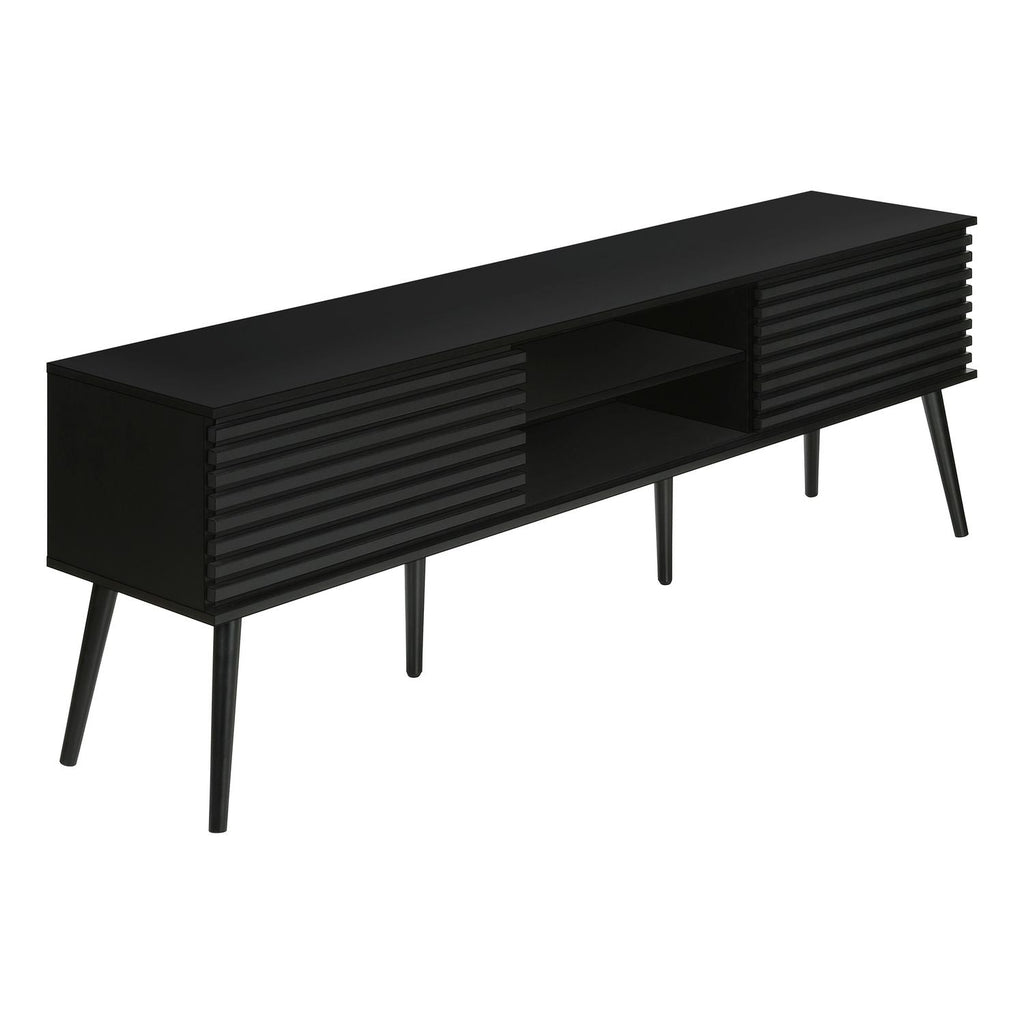 TV Stand, Media Entertainment Center, Storage Cabinet, Console, Storage Shelves, Bedroom, Living Room, Contemporary, Modern - Black