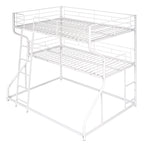 Industrial Triple Bunk Bed With Dual Ladders Frame, Space Saving Design