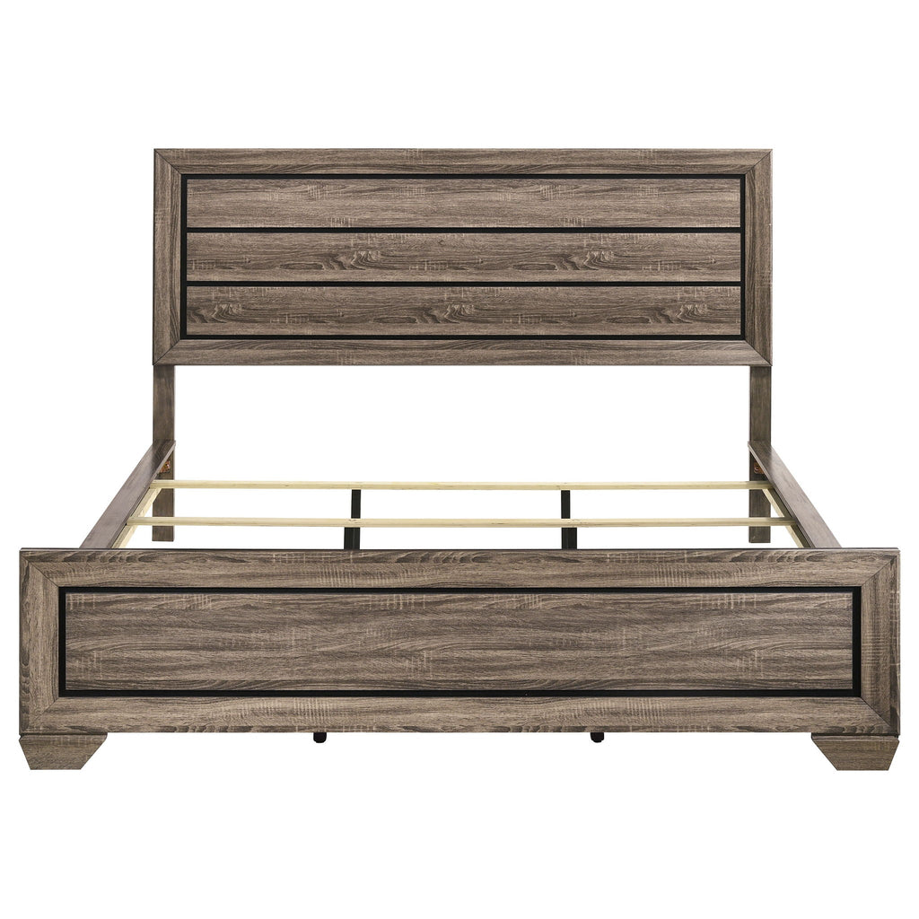 Kauffman Wood California King Panel Bed Washed Taupe