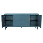 4 Door Cabinet, Large Storage For Living Room - Blue