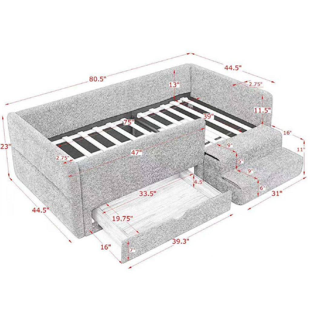 Safe Kids Bed With Guardrails And Storage