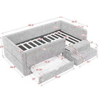 Safe Kids Bed With Guardrails And Storage