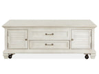 Newport - Lift Top Storage Cocktail Table (With Casters) - Alabaster