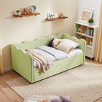 Gingham Daybed With USB Charging Port, Wave-Shaped Design