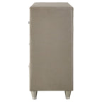 Antonella 7-drawer Upholstered Dresser Ivory and Camel