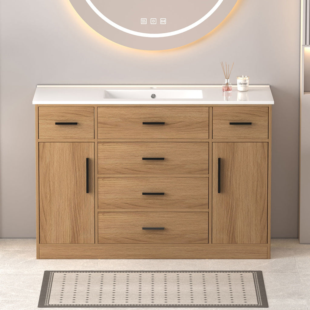 Bathroom Vanity With Abundant Storage 2 Soft Close Doors And 6 Drawers