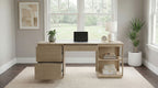 Harkes 75-inch 3-drawer Computer Desk with Adjustable Shelf Light Elm