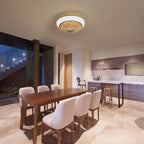 RGB Dimmable LED Enclosed Ceiling Fan With Remote Control, Bladeless Design - White