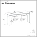 Cosmopolitan - Wide Console Sofa Table - Mahogany Brown