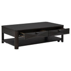 Marcelo Wood Coffee Table with 2 Drawers and Shelf Coffee